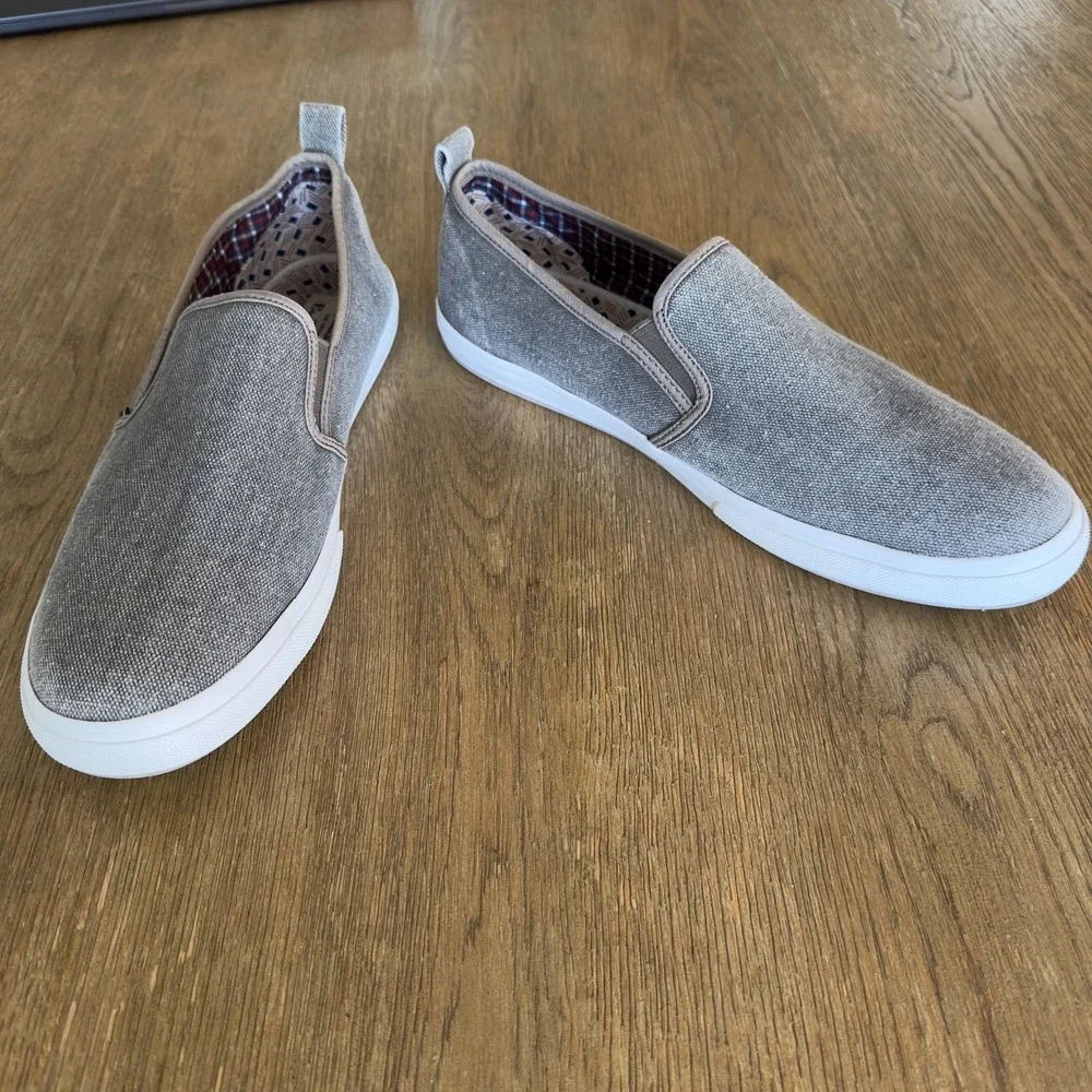 Ben Sherman Men's Slip-On Gray Canvas Fabric Loafers-Size US 13‎